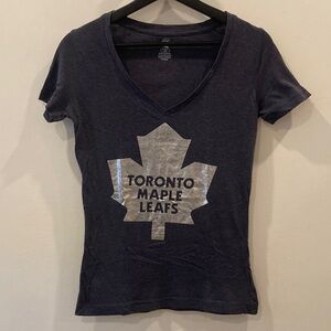 Toronto Maple Leafs Women's Navy V-Neck T-Shirt - Small